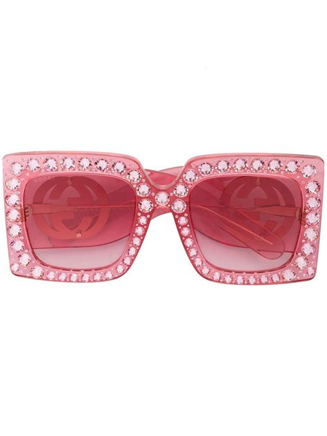 gucci hollywood forever sunglasses pink|gucci pink sunglasses square.